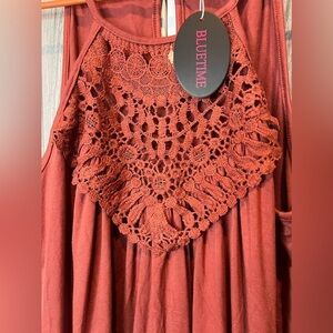 B4.32 NWT Bluetime Summer Halter Spaghetti
Strap Lace Flowy Tank Tops Cami